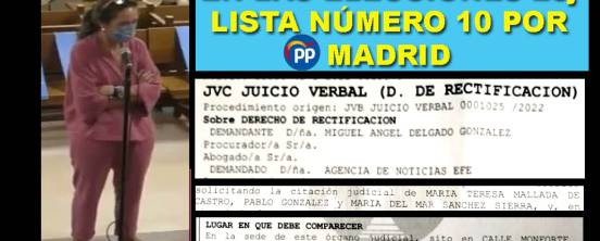 Polític@s como Mar Sánchez Sierra Nº 10 del PP por Madrid, declarando en juzgados bajan el nivel 'político profesional' 