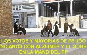 Feijóo logro mayorías en Galicia carretando ancianos a votar con alzeimer y la papeleta en la mano