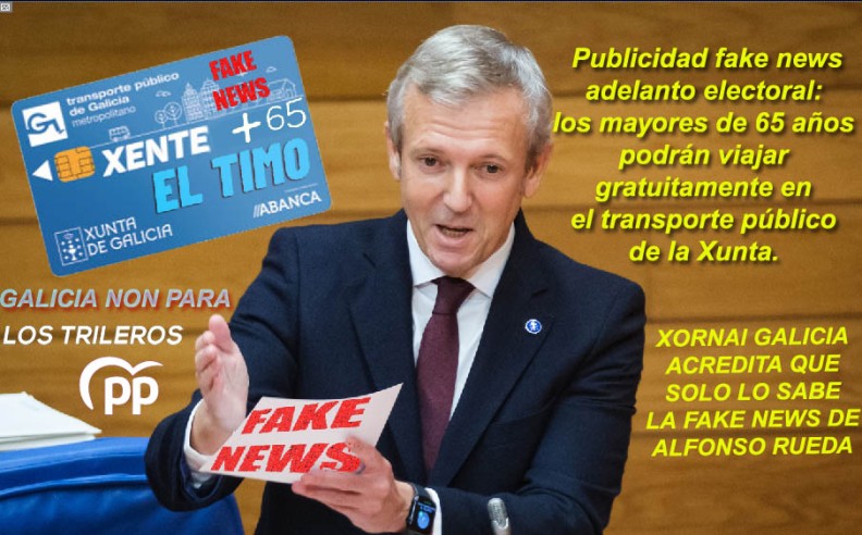 Alfonso Rueda, el trilero político que desvía los fondos públicos en Fake News burlandose de la tercera edad con la tarjeta +65