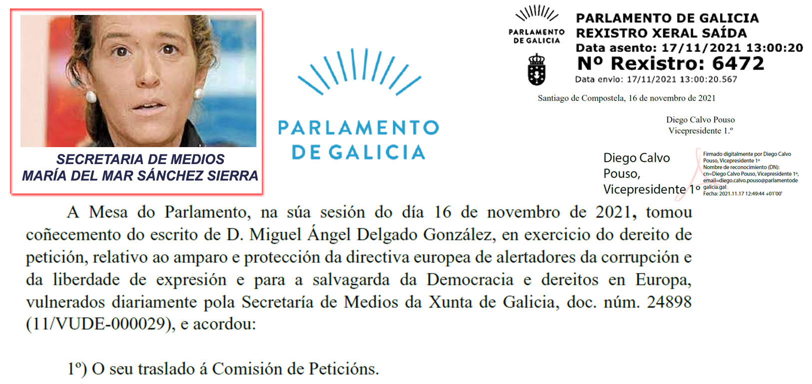 Xornal Galicia - Evento presencial: Presentación del Índice de Percepción  de la Corrupción. PLADESEMAPESGA repartirá gratuitamente dossiers entre los  asistentes sobre Mar Sánchez Sierra