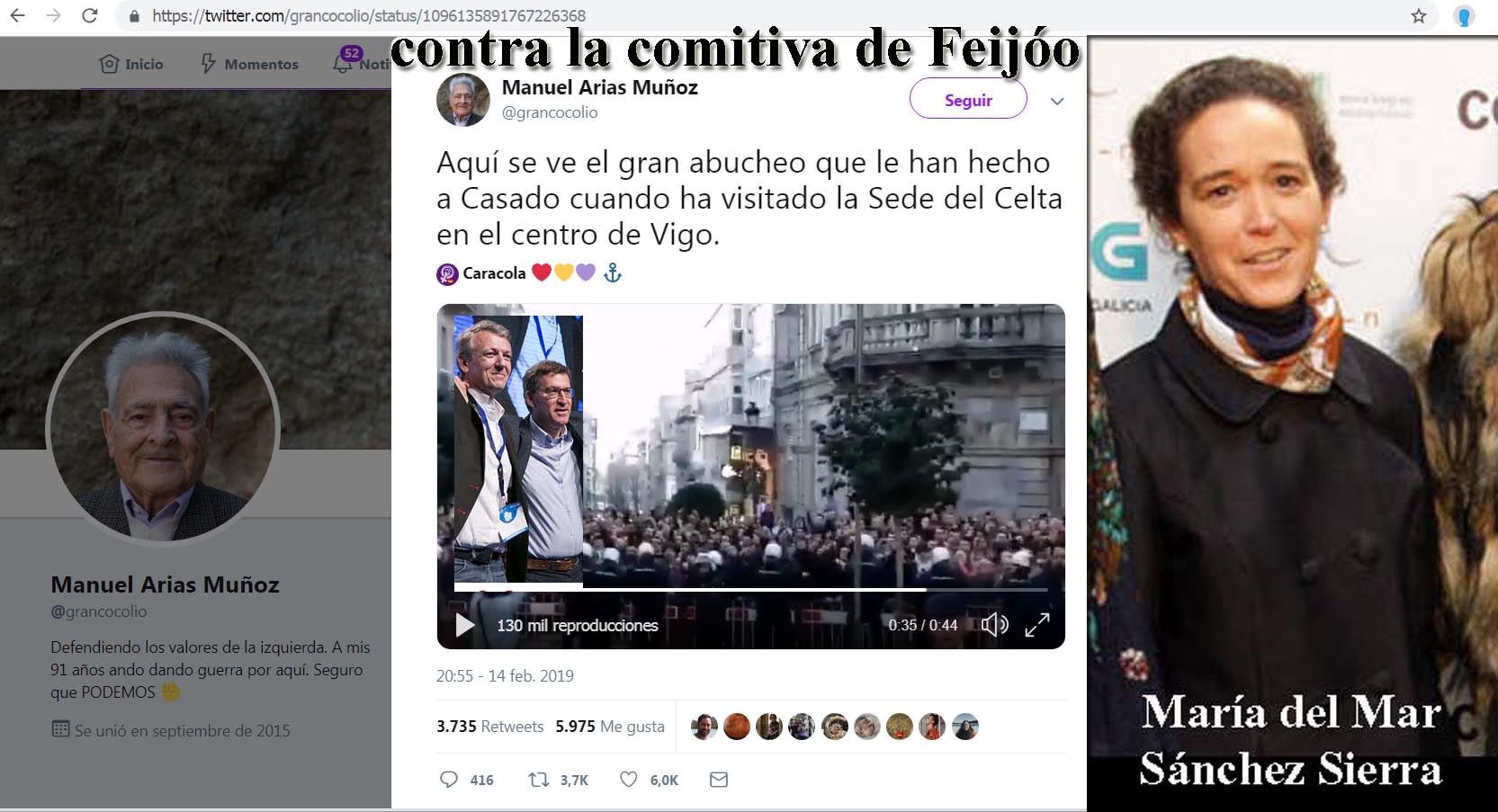 Fascistas" ou "PP fose da sé" foron algunhas de consígnalas coreadas contra  a comitiva de Feijóo e a súa asesora Mar Sánchez Sierra. - Xornal Galicia