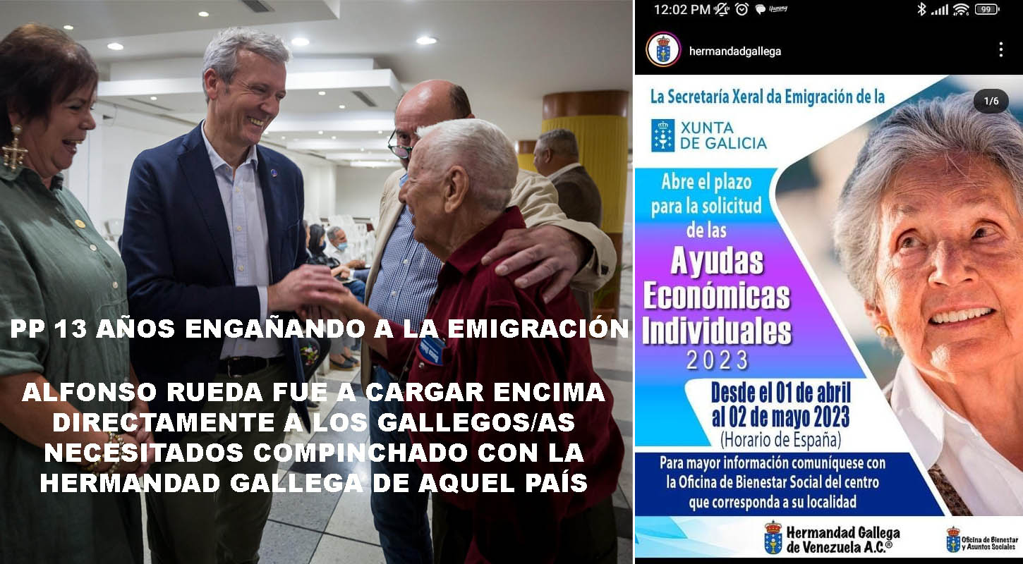 Xornal Galicia - Alfonso Rueda y El Centro Gallego de Venezuela montan una  Fake New electoral lo que podría ser una estafa política en toda regla.